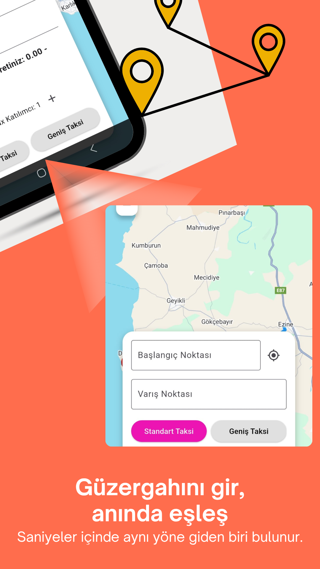 Divvy güzergâh eşleştirme ekranı